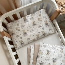 Set lenjerie de schimb pentru patut bebe 3 piese Mix ursulet bej (4)
